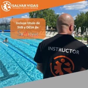 curso de socorrista acuático en Madrid con título de SVB y DESA de SEMICYUC