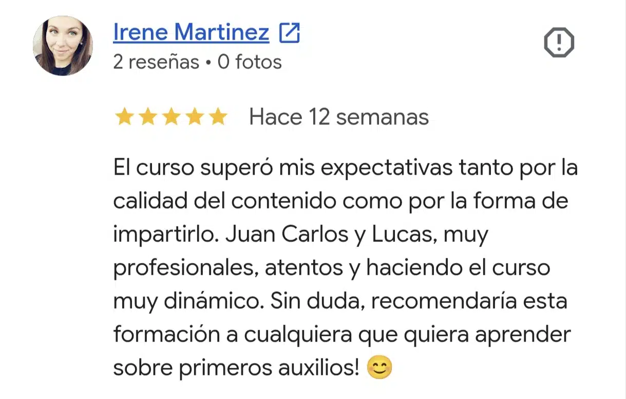 Reseña de Google verificada