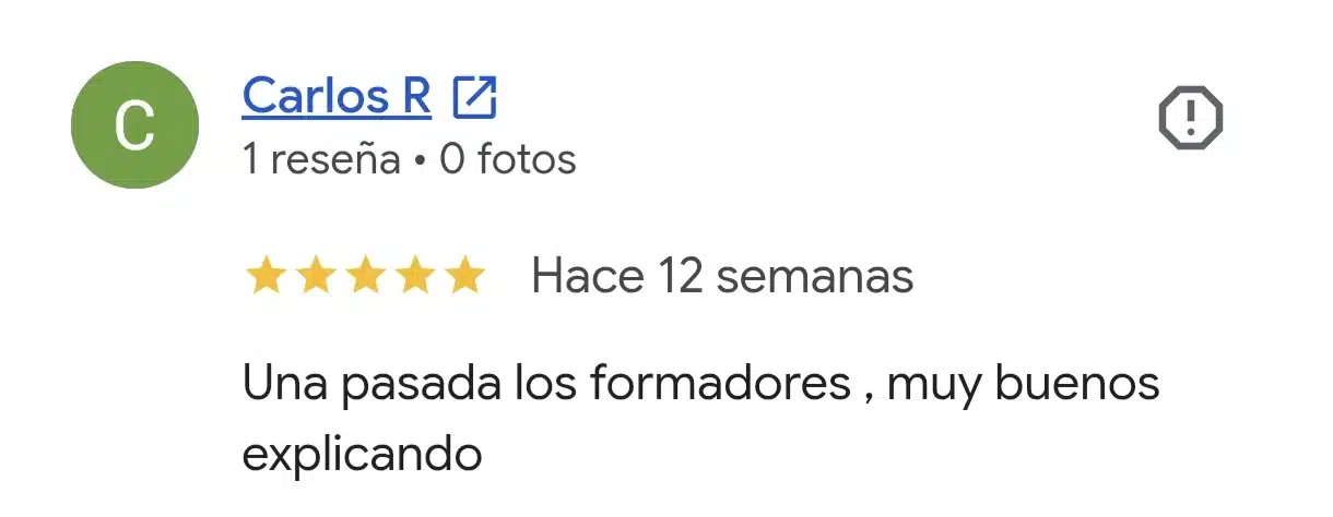 Reseña de Google verificada