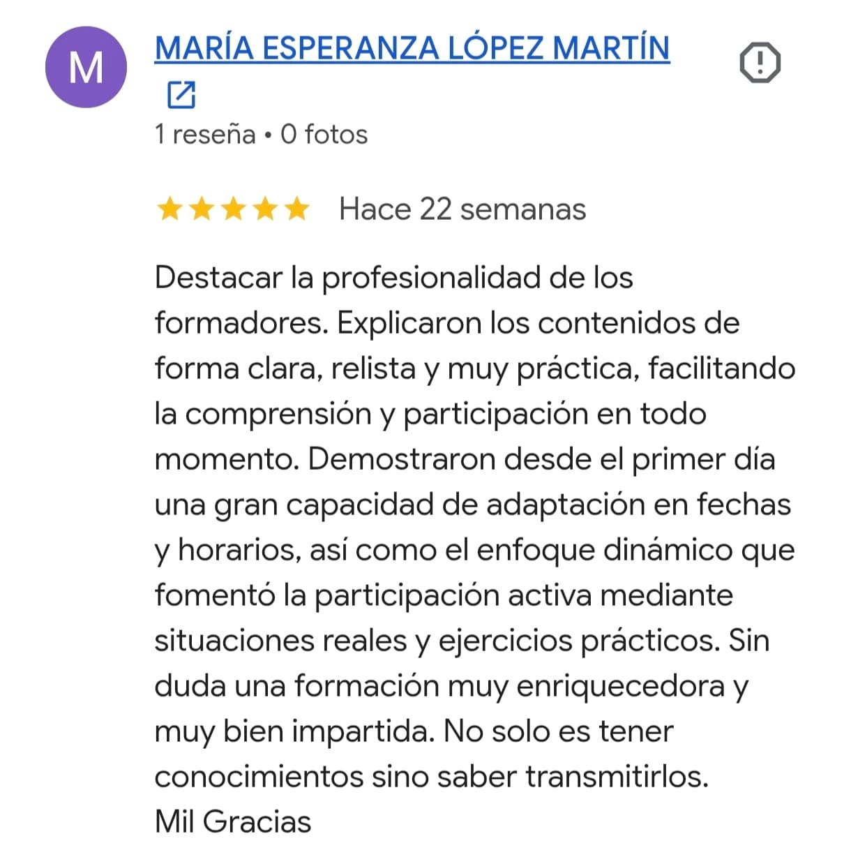 Reseña de Google verificada