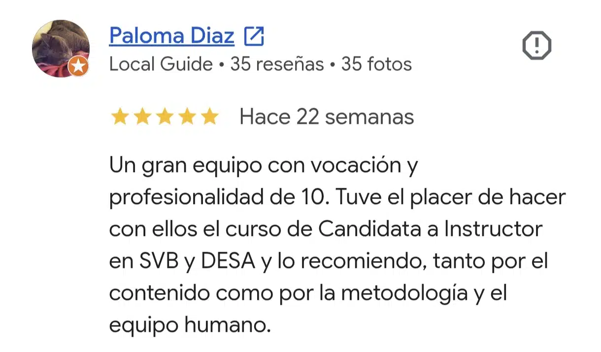 Reseña de Google verificada