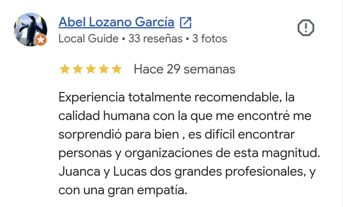 Reseña de Google verificada