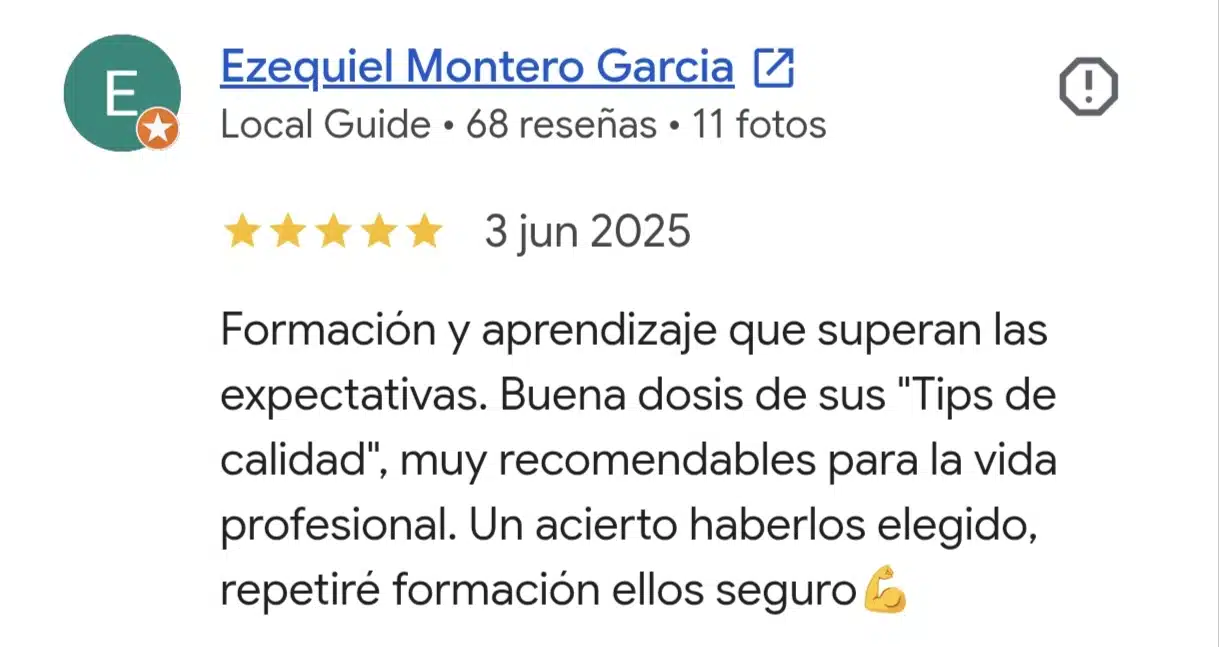 Reseña de Google verificada