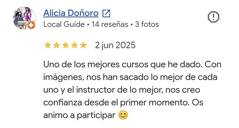 Reseña de 5 estrellas en Google sobre la formación de control de hemorragias de Salvar Vidas