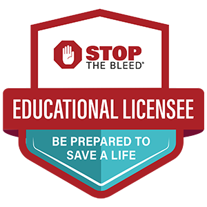 Sello oficial STOP THE BLEED Educational Licensee de Salvar Vidas