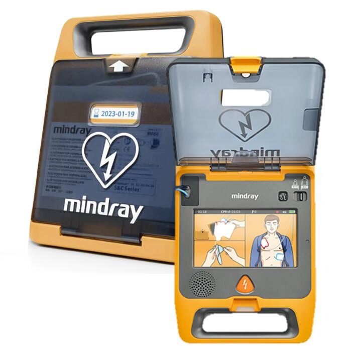 Desfibrilador semiautomático Mindray BeneHeart C2 con pantalla en color y trazado de ECG
